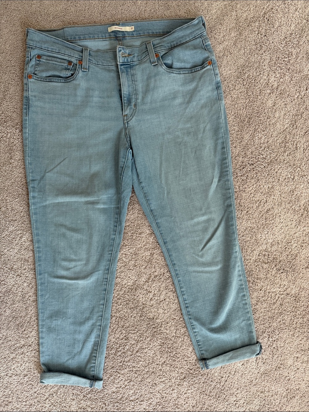 Signature by Levi Strauss Soft Light Blue Boyfriend Jeans